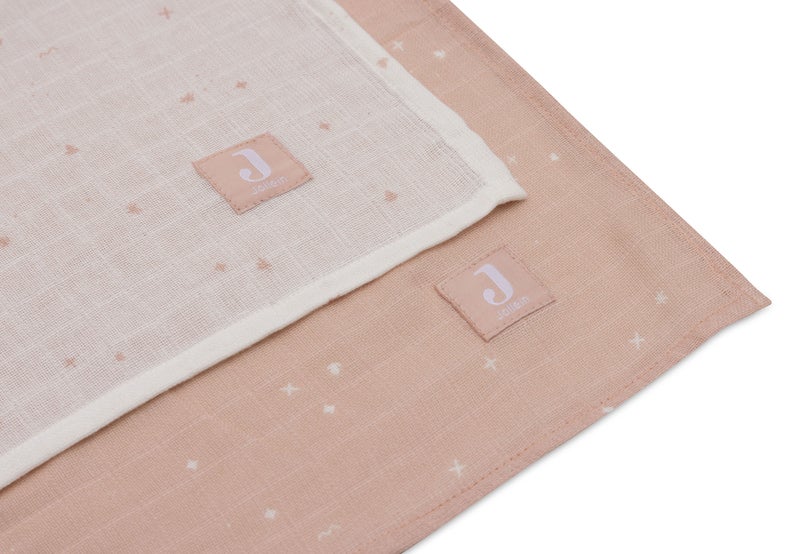 Jollein Swaddle Muslin 115x115cm Twinkling Wild Rose (2pack) - Image 2